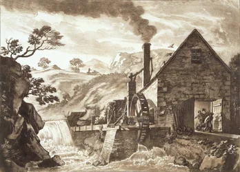 La Forge de fer entre Dolgelli et Barmouth dans le Merionethshire, publié en 1776